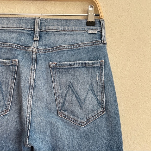 Mother Denim The Pixie Tomcat Crop Not Cut & Pasted Jeans Distressed Button Fly - Picture 5 of 8
